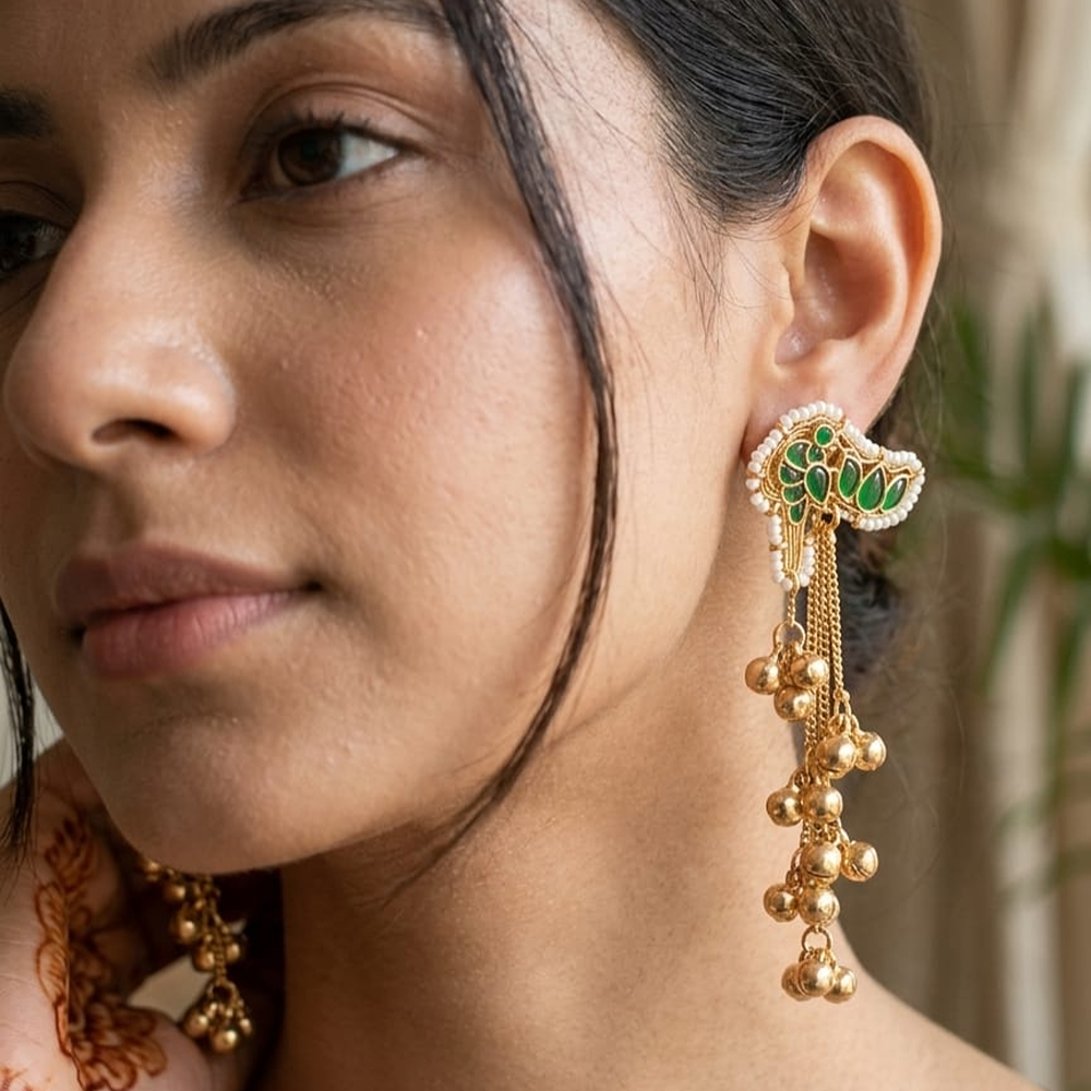 Saina brass earring by jhumkabyfaiza